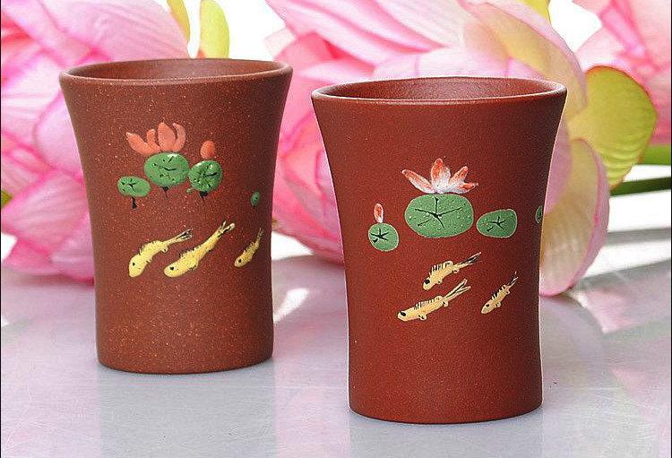 4 Hand-Made Zisha Clay Tea Cup Yixing Pottery Handmade Zisha Clay Teapot Guaranteed 100%Genuine Original Mineral Fired