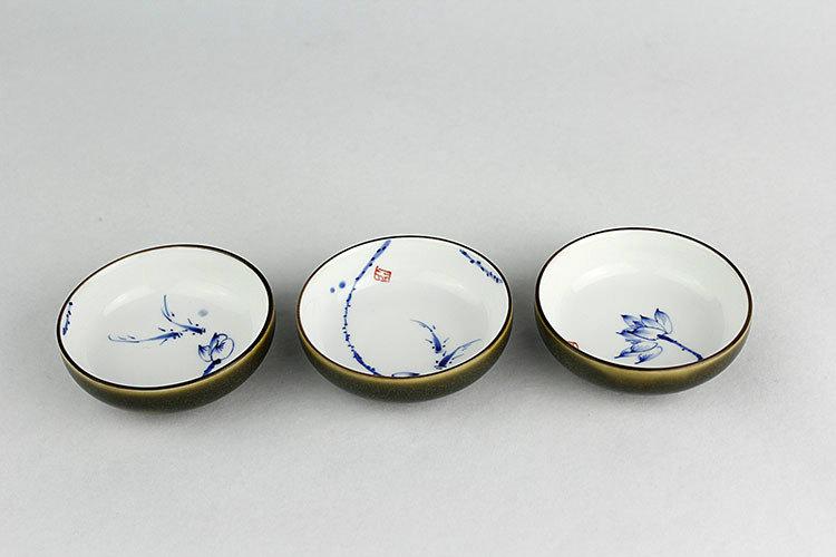 6 Hand-Painting Flowers Pattern Blue And White Ceramic Tea Cup Chinese Blue And White Porcelain Tea Set Chinese Style Ceramic Teaware 