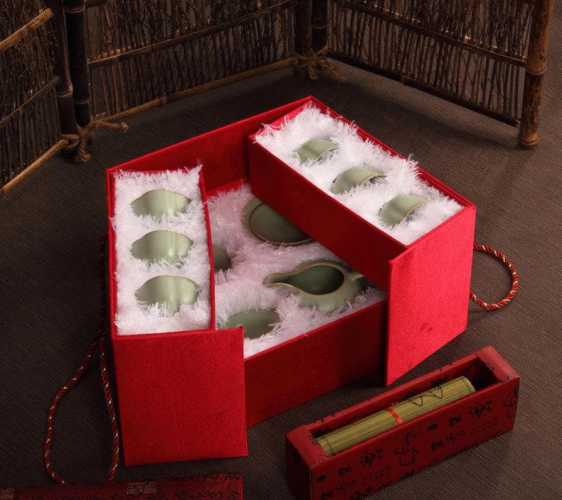A Complete Set Of Portable Ru Porcelain Clay Tea Wares Premium And Treasure Tea Pot Experence China Tea Ceremony