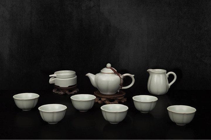 A Complete Set Of Portable Ru Porcelain Tea Sets Premium And Treasure Tea Pot Experence China Tea Ceremony