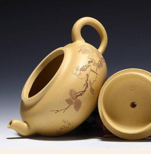 Double Lines Teapot Chinese Gongfu Teapot Yixing Pottery Handmade Zisha Teapot Guaranteed 100%Genuine Original Mineral Fired